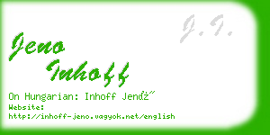 jeno inhoff business card